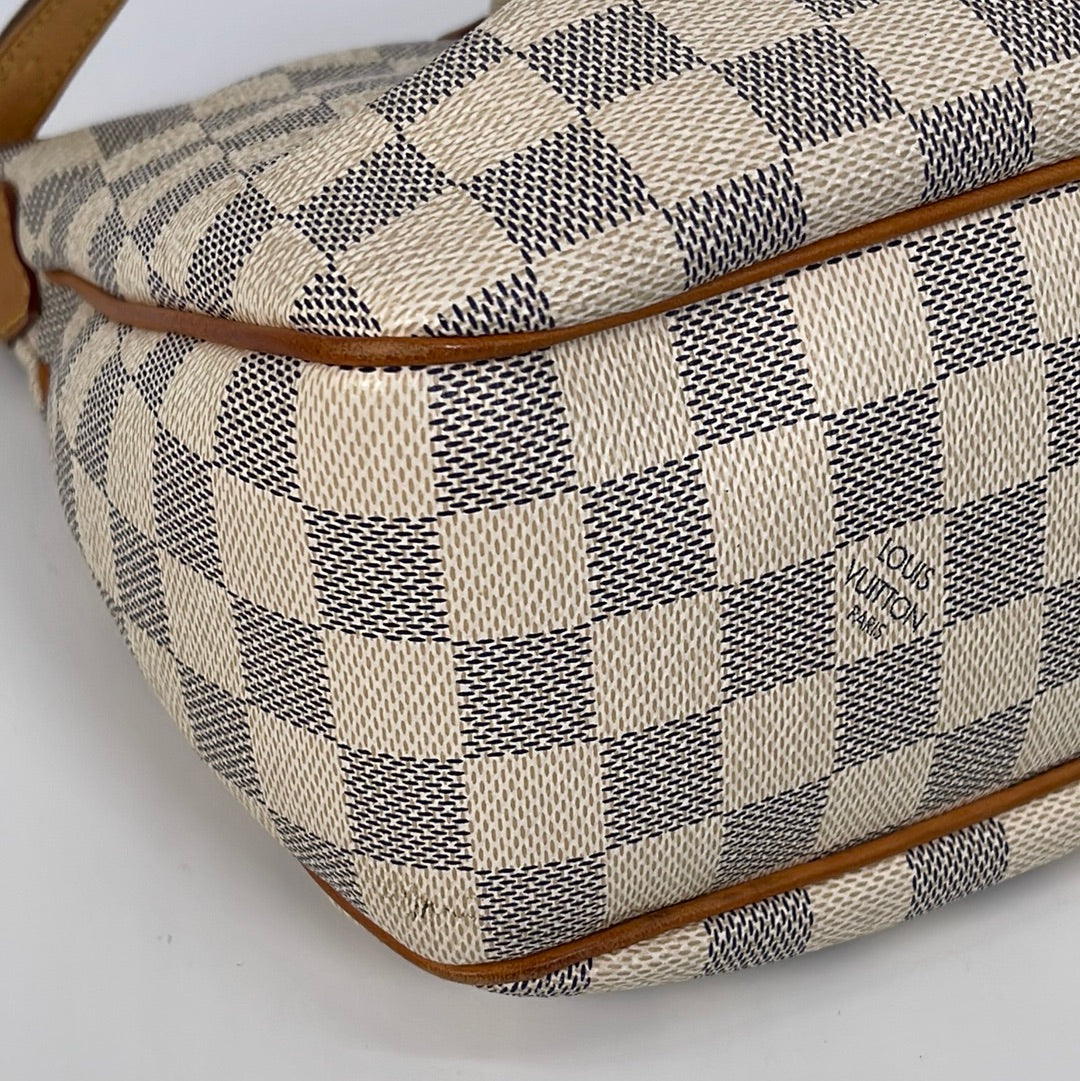 Louis+Vuitton+Siracusa+Shoulder+Bag+MM+White+Canvas for sale online