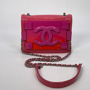 Preloved Chanel Boy Brick Patent and Plexiglass Mini Flap Bag
