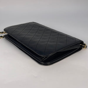 Vintage Chanel Black Quilted Lambskin Full Single Flap Shoulder Bag KJWDWVK 020623
