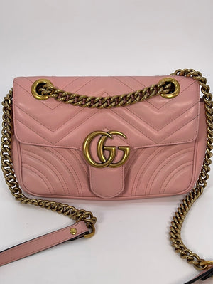 Gucci, Bags, Nwt Gucci Marmont Matelasse Flap Bag Pink