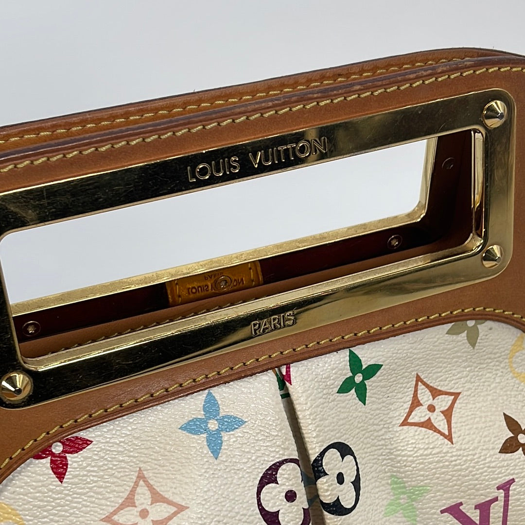 Louis Vuitton White Monogram Multicolor Judy in MM size (Takashi Murakami),  Luxury, Bags & Wallets on Carousell