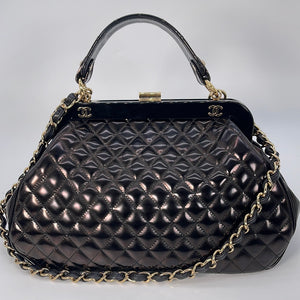 Preloved Chanel Glazed Calfskin Quilted Mademoiselle Frame Bag
