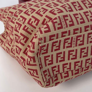 PRELOVED Fendi Red and Beige Zucchino Small Tote Bag 22018BH132LPN049 022023