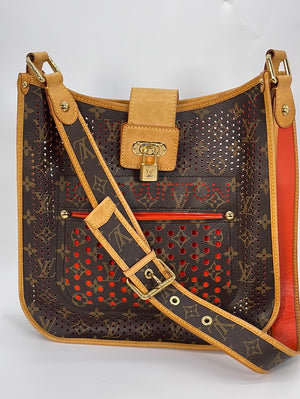 Louis Vuitton Brown Leather Perforated Bag