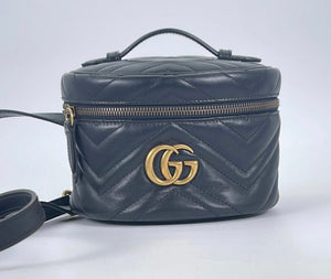 Gucci GG Marmont Key Pouch case Matelasse Leather Black