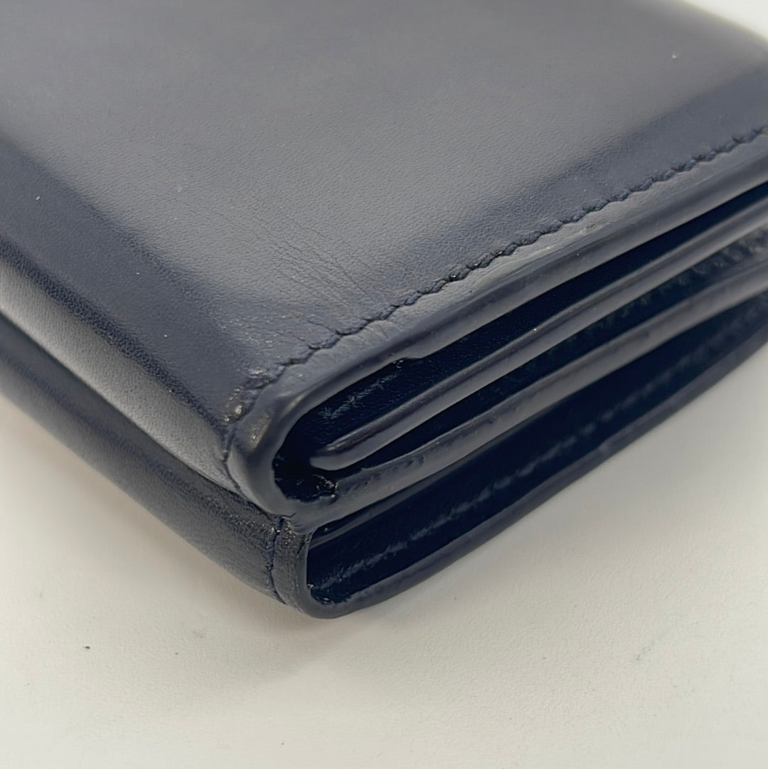 Preloved Saint Laurent Black Leather Compact Bifold Wallet GBL5299761018 022223