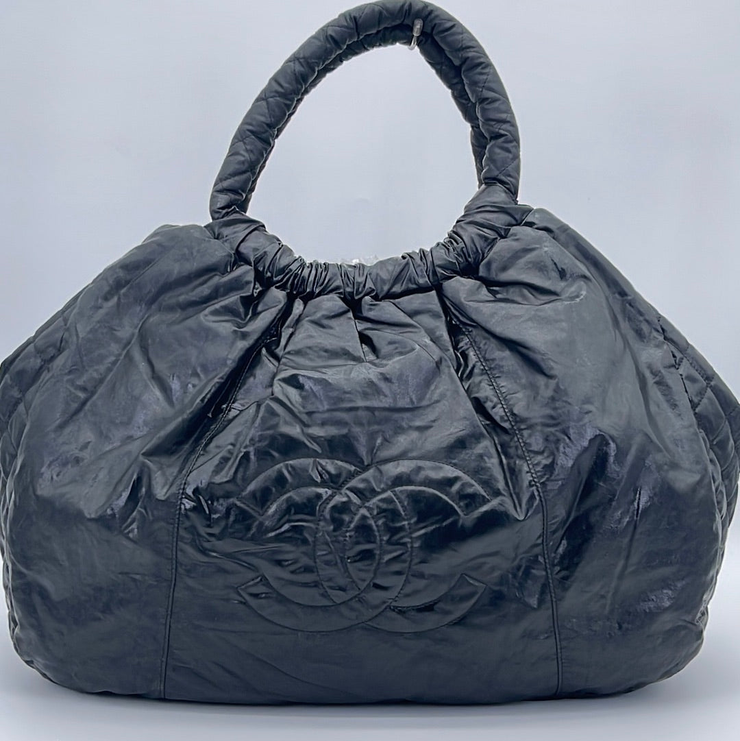 Preloved Chanel CC Black Nylon Shopper Tote 16416047 041323