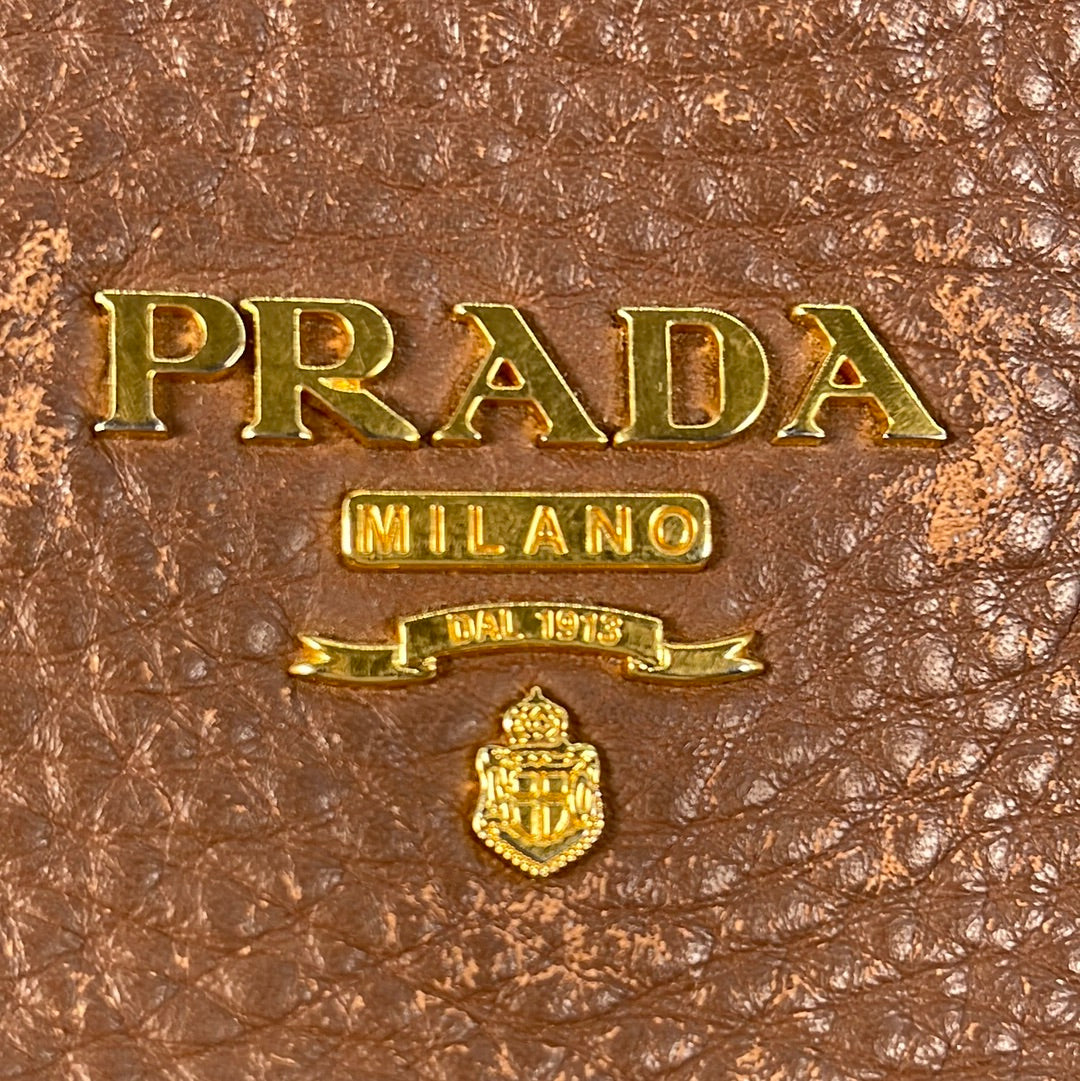 Preloved Prada Brown Leather 2 Way Tote Bag HVD2KYG 032923 *** Lightening Deal Apr 18 ***