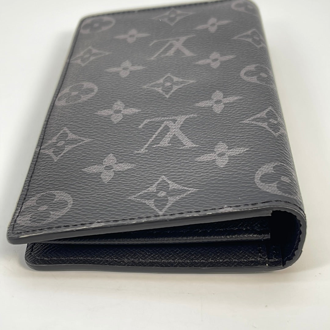 used Pre-owned Louis Vuitton Monogram Shadow Brazza Wallet M62900 Men's Monogram Shadow Long Wallet (Bi-Fold) Noir (Good), Size: (HxWxD): 19cm x 10cm