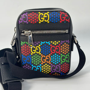 Gucci Multicolor/Black GG Supreme Coated Canvas Psychedelic Crossbody Bag -  Yoogi's Closet