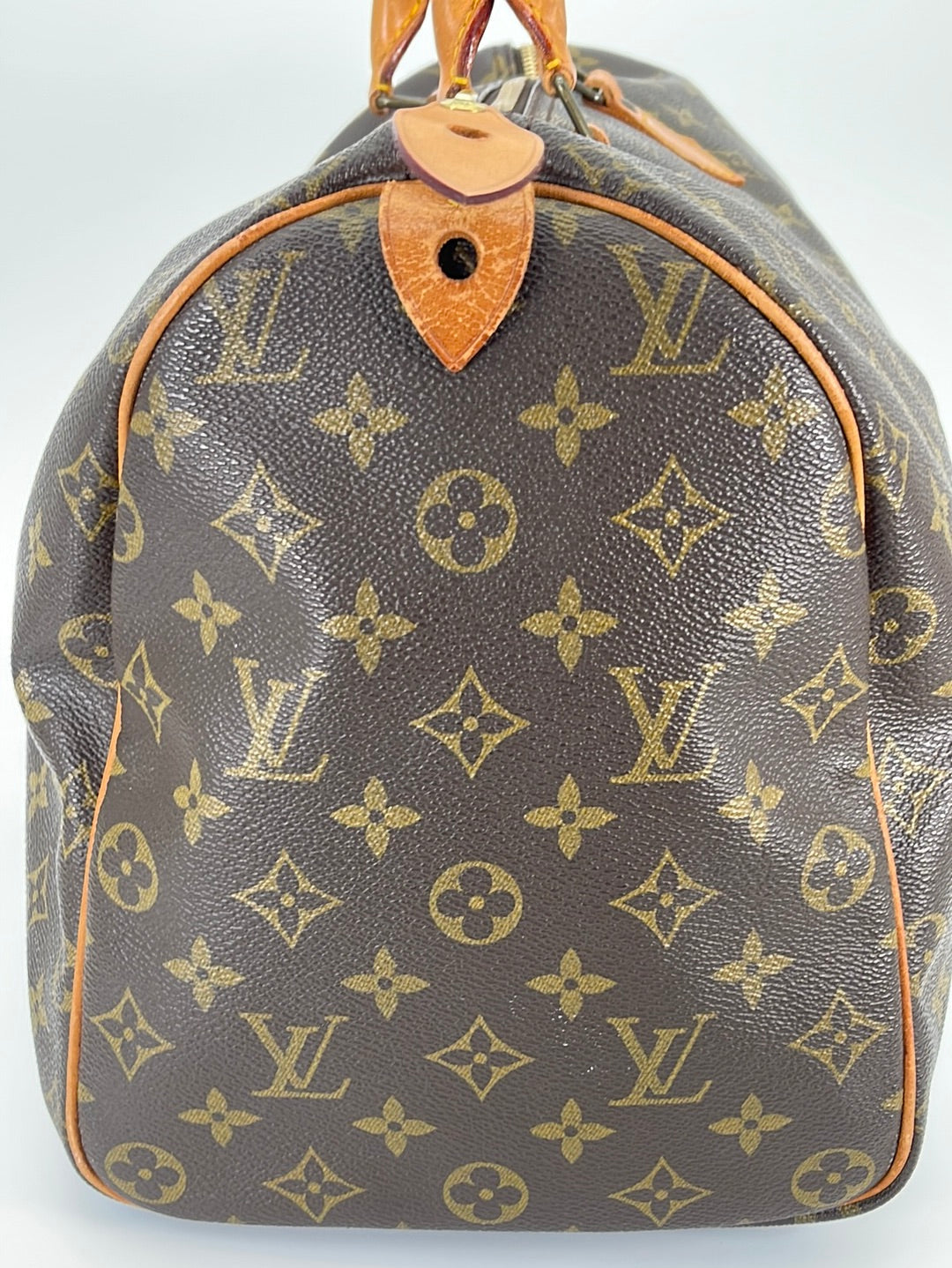 Speedy cloth handbag Louis Vuitton Orange in Cloth - 31993068