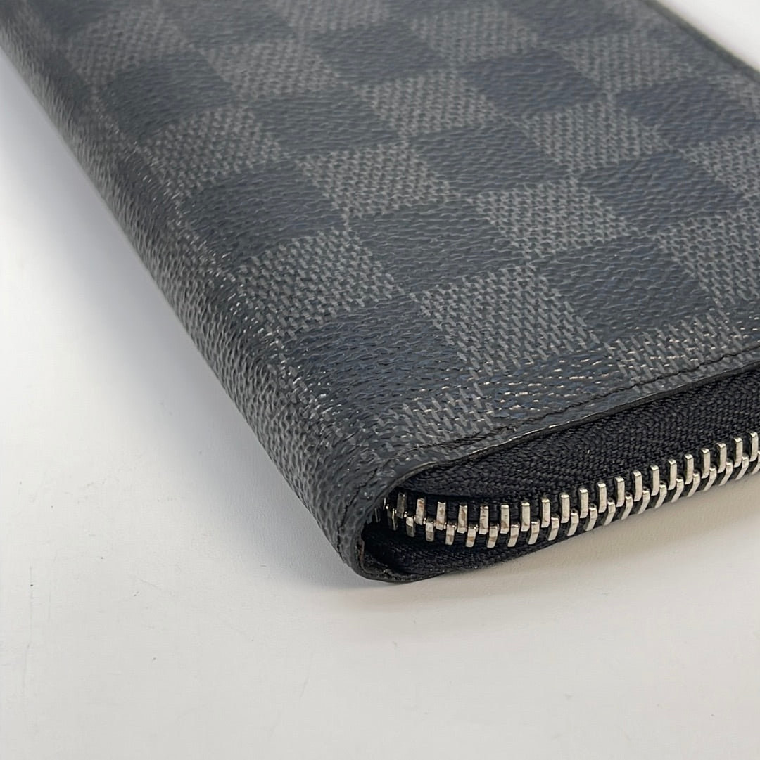 Louis Vuitton Zip Around Damier GM Graphite Coated Canvas Wallet LV-0729N-0002