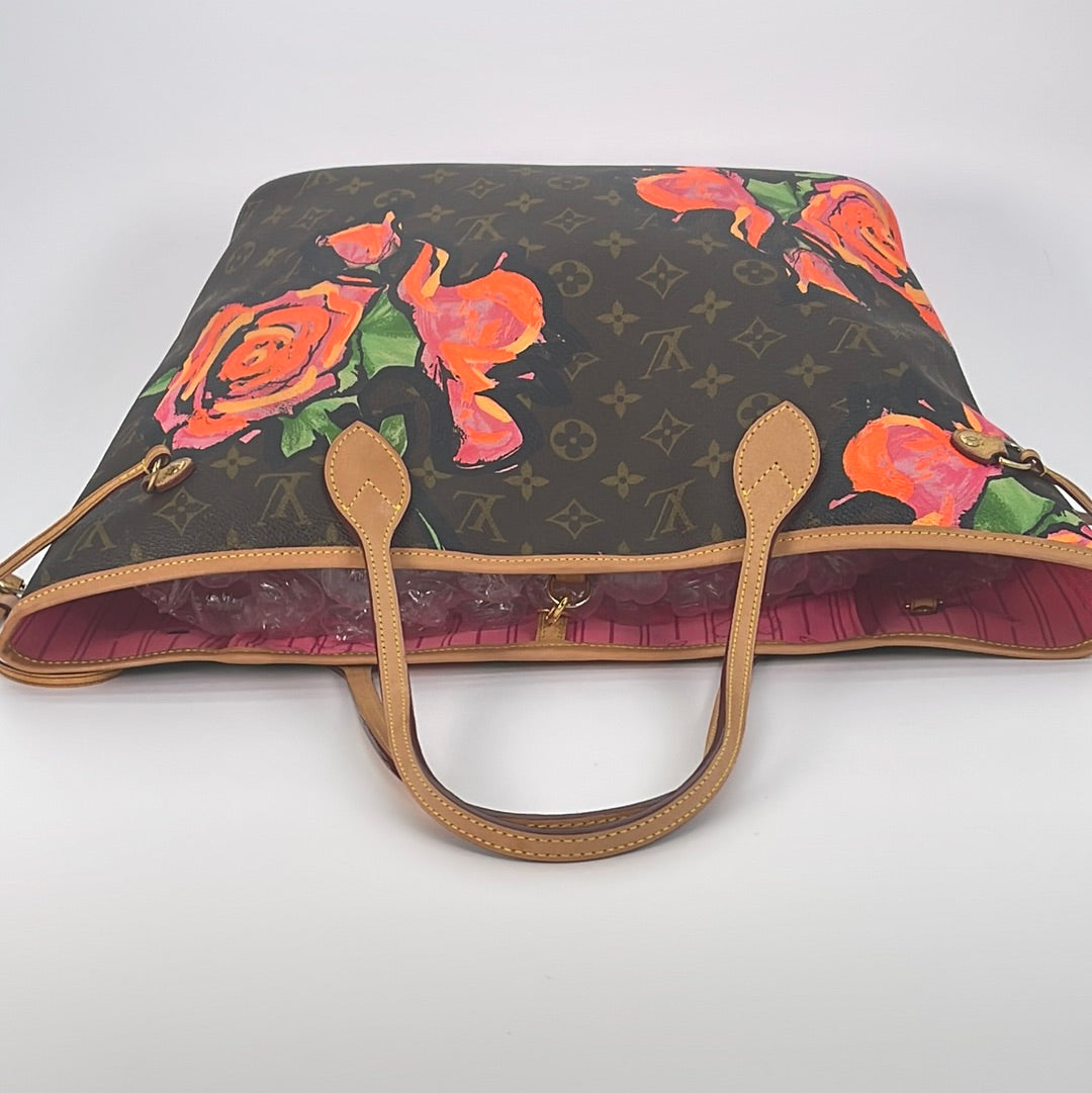 Preloved Louis Vuitton Monogram Roses Neverfull MM Tote Bag VI1059