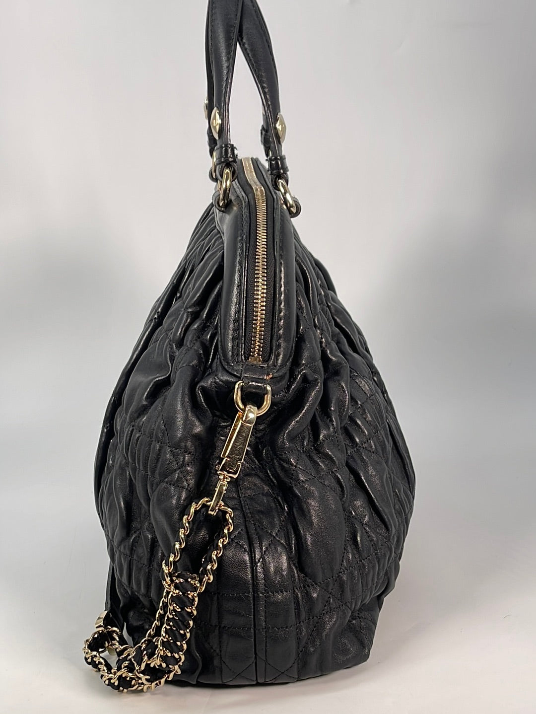 PRELOVED Christian Dior Black Lambskin Cannage Delices Handbag 01RU0121 011123