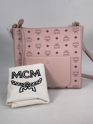 MCM Millie Logo-Embossed Leather Medium Crossbody