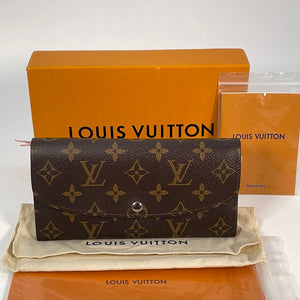 Louis Vuitton Wallet Emilie Monogram Brown in Canvas with Gold