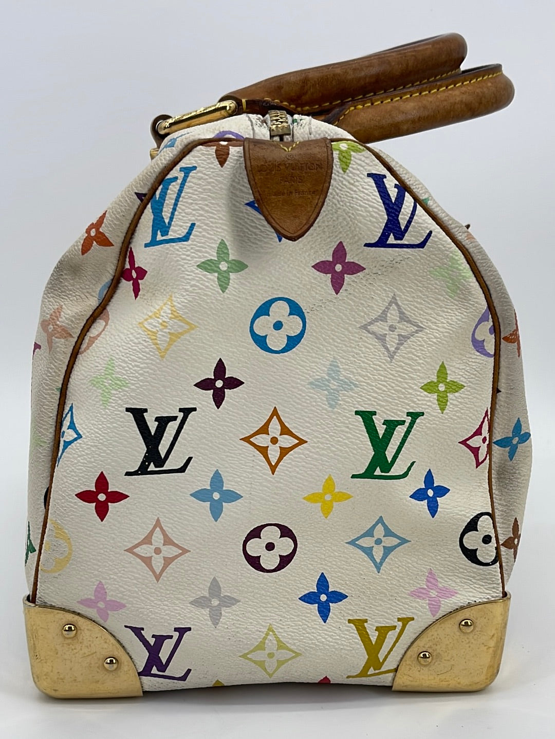 Louis Vuitton White Multicolor Monogram Shoulder Bag.  Luxury, Lot  #76043