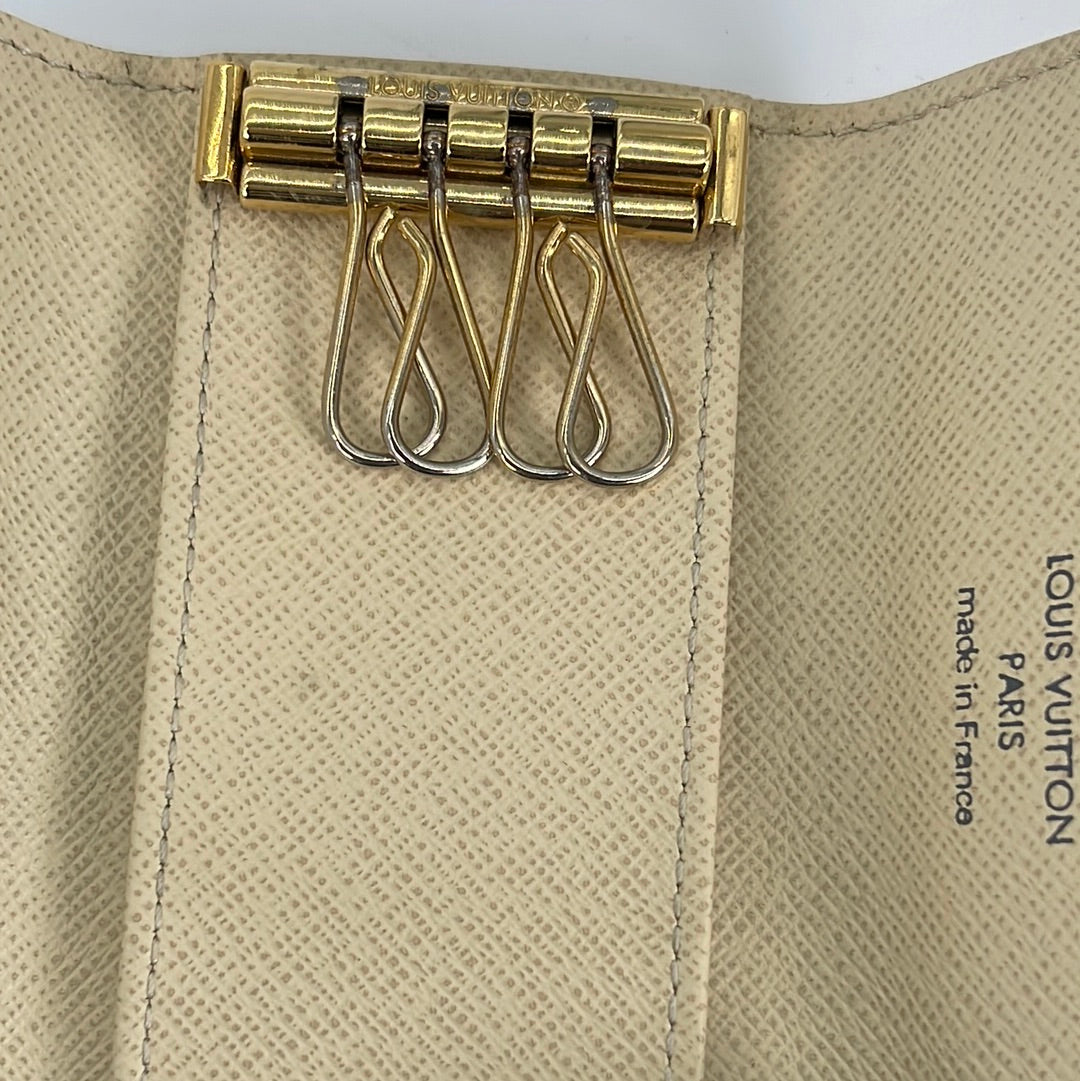 Preloved Louis Vuitton Damier Azur 4 Key Holder FL2047 031123