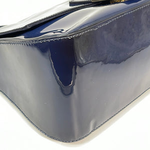 PRELOVED Navy Fendi Mamma Forever Patent Leather Handbag 23088BR001UNU098 011123