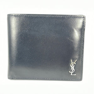 PRELOVED Saint Laurent Men's Black Leather Compact Bifold Wallet GBL6101930821 031223 - $50 OFF FLASH