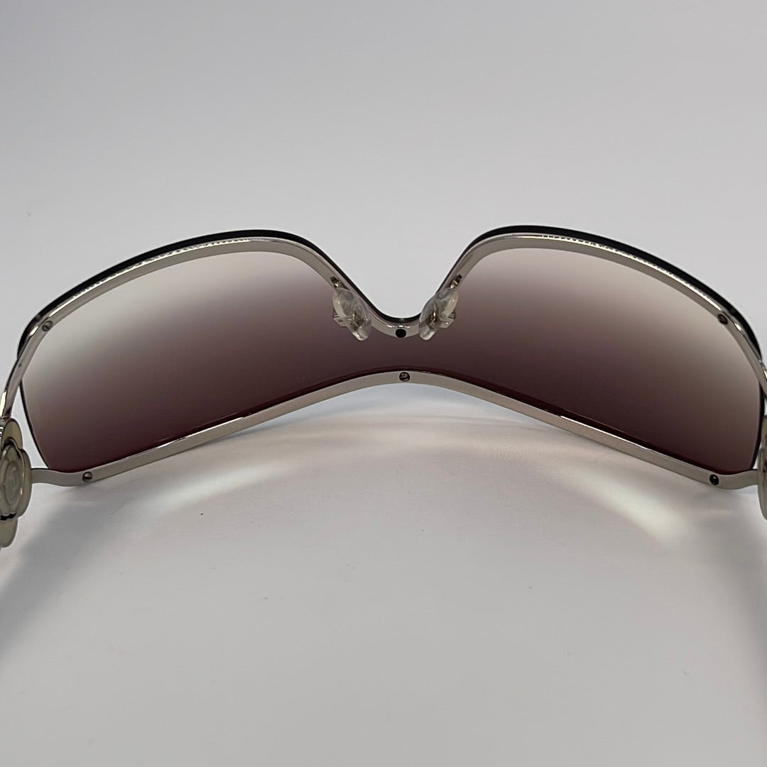 Preloved Chanel CC Logo Mirror Shield Sunglasses 320 033023