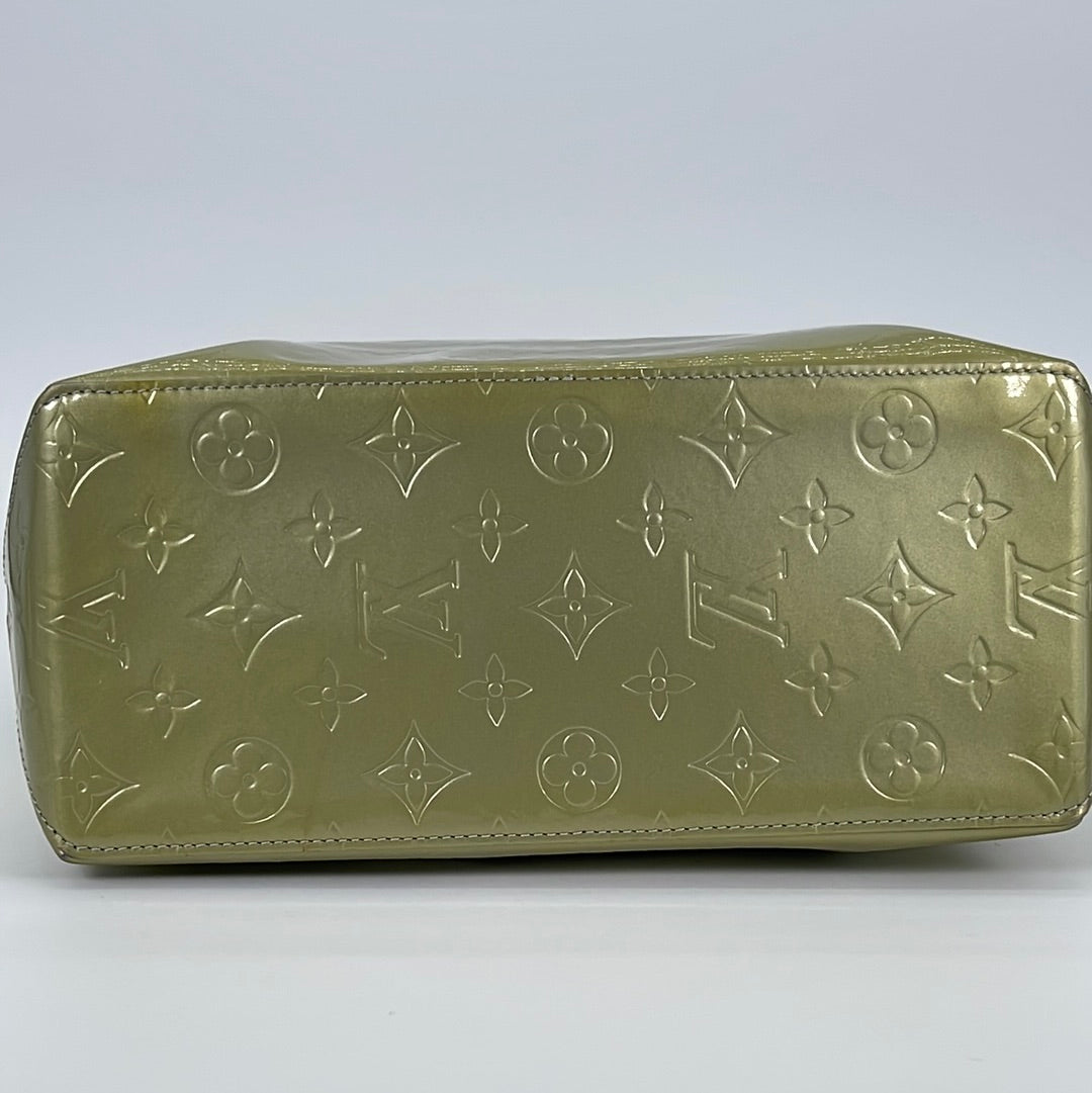 Vintage Louis Vuitton Light Green Monogram Vernis Reade MM Tote Bag TH0071 031023