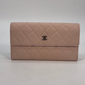 PRELOVED Chanel Pink Quilted Leather Continental Wallet 18734536 021023
