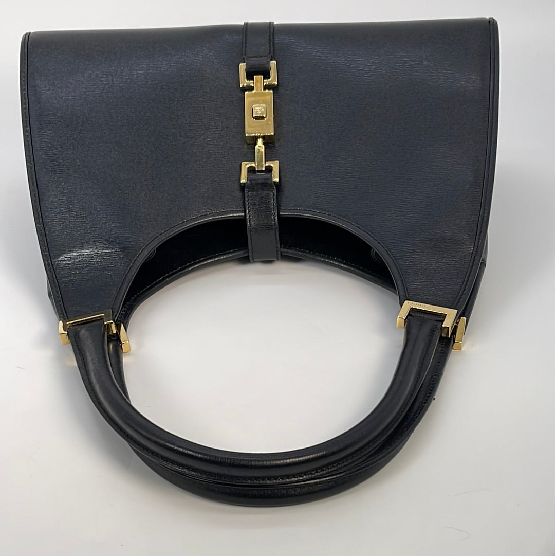 PRELOVED Gucci Black Leather Small Jackie O Hobo Shoulder Bag 0021067.001998 03023