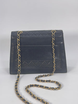 Vintage Chanel Quilted Matelasse CC Logo Lambskin Trapezoid Chain Shoulder Bag 1686443 021323