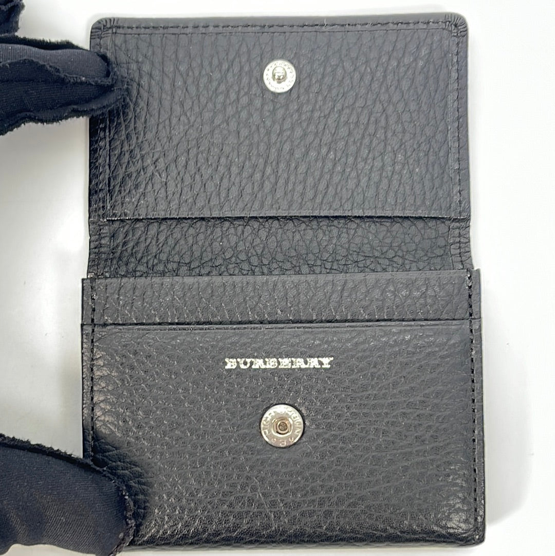 Preloved BURBERRY Black Leather Card Case R8DCT7T 022723