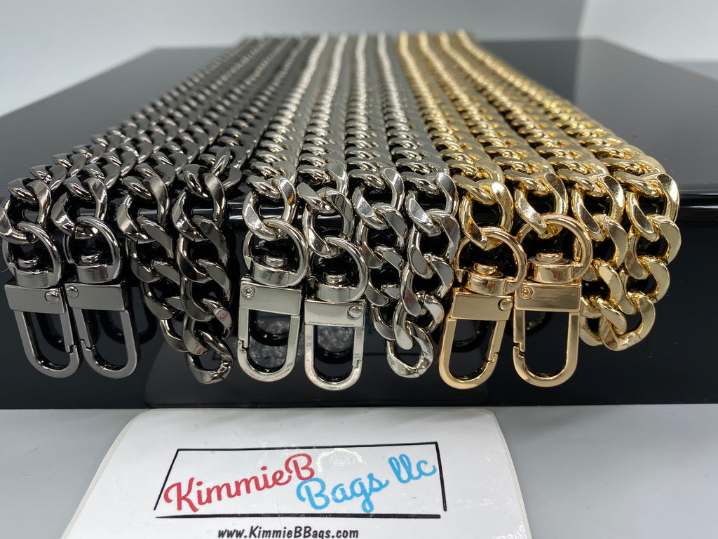 Mini Purse Chain Strap Slim Wide 8mm Brown Leather Gold Hardware-31.5  Inches