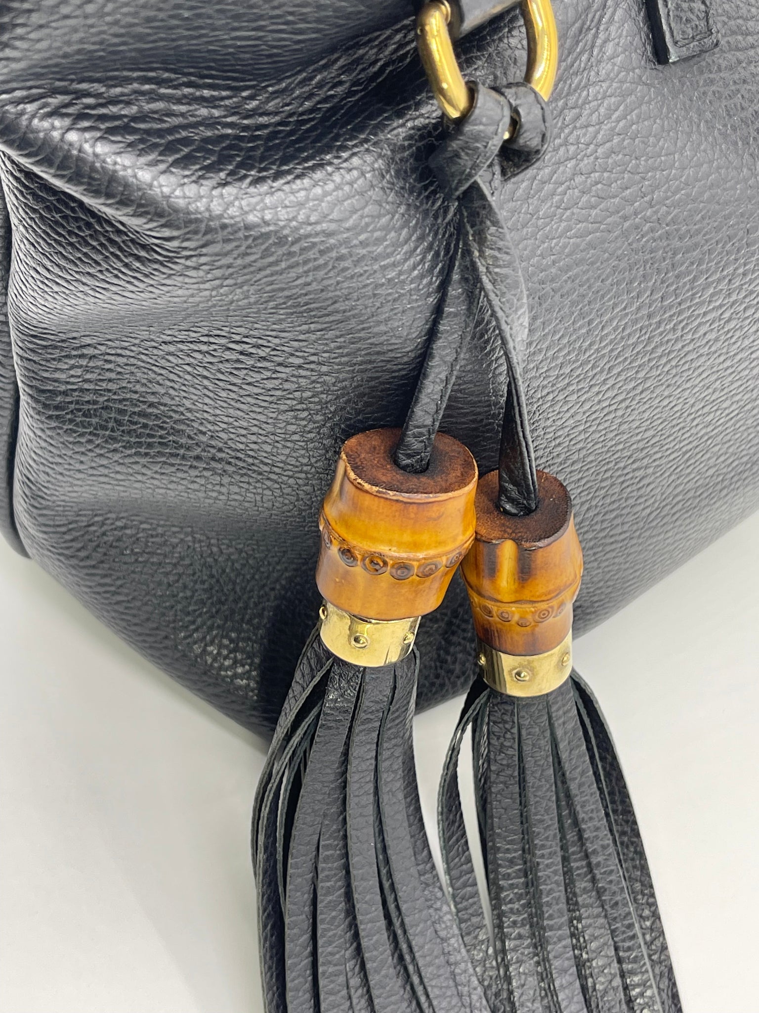 Preloved Gucci Black Leather Tote Shoulder Bag 354665520981 040523