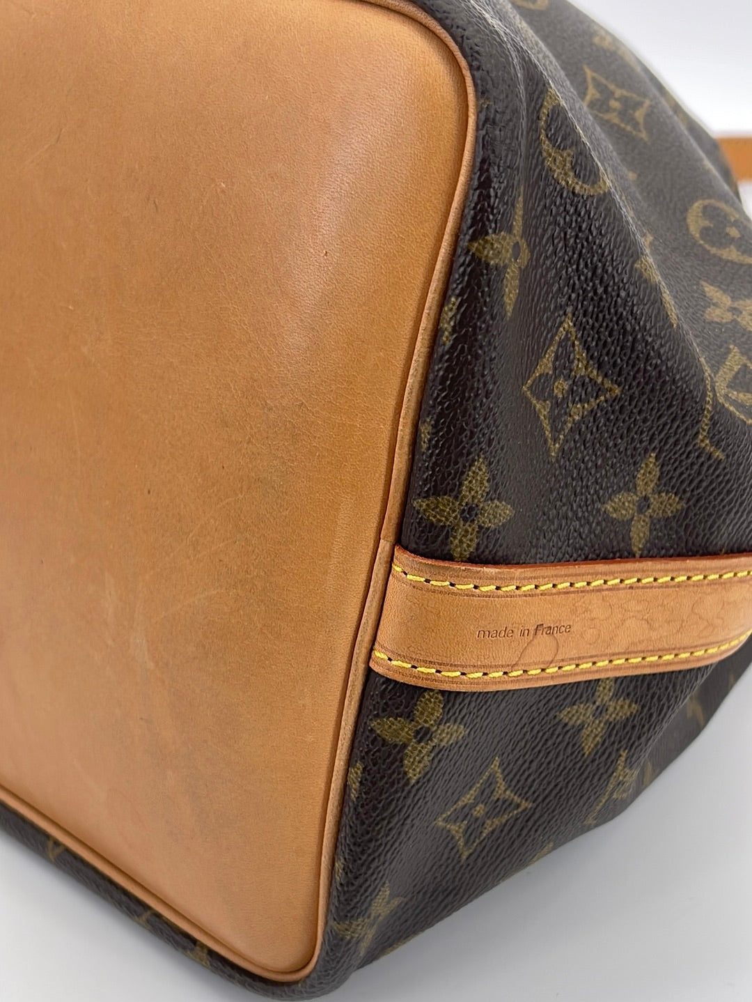 Sold at Auction: Louis Vuitton Noe PM Shoulder Bag, in a brown monogram  coated canvas, with vachetta leather accents and golden brass hardware,  with