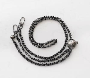 NEW Adjustable Ball - Metal and Leather Purse Chain Adjustable Straps - 3 colors