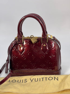 PRELOVED Louis Vuitton Dark Red Vernis Alma BB Crossbody Bag Q8TT4HG 012323