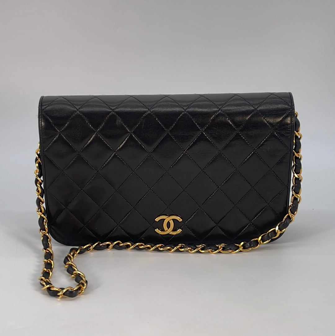 Vintage CHANEL Paris Limited Double Flap Quilted Black Lambskin Should – KimmieBBags  LLC