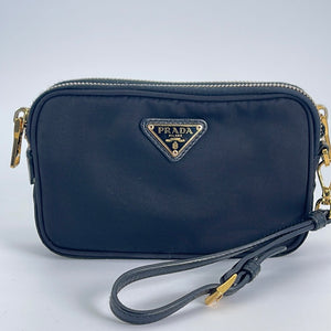 Preloved Prada Double Zip Tessuto Camara Bag with Wristlet Strap 158 031523