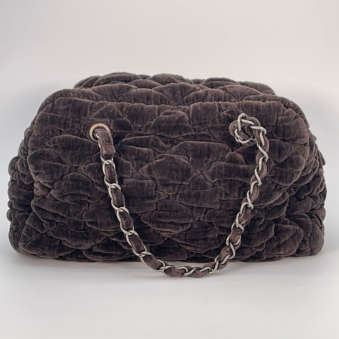Preloved Chanel CC Brown Velvet Bubble Chain Bag 12902546 032423 ***  Lightening Deal Apr 18 ***