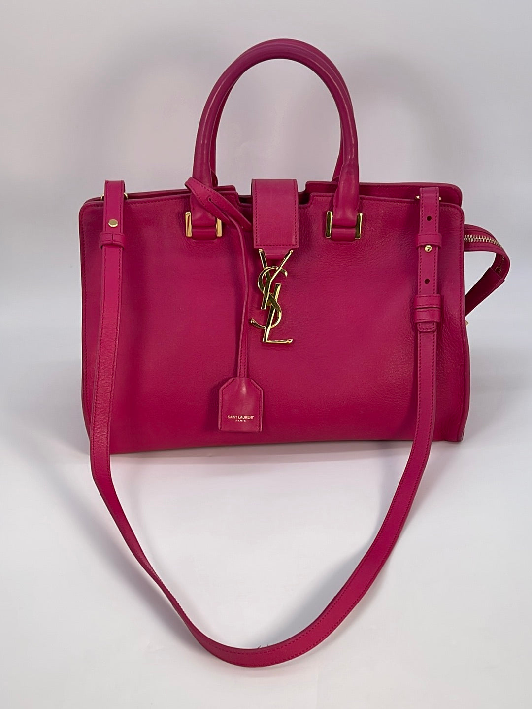 Preloved Saint Laurent Cabas Pink Leather 2 Way Medium  Bag DMR394461.0515 012623