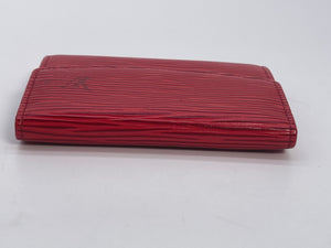 PRELOVED Louis Vuitton Red Epi Card Wallet MI1904 012523