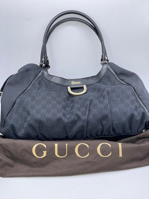 Preloved Gucci Black GG Canvas Shoulder Hobo Bag 189835205011 072722