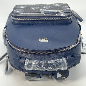 (NEW) MCM Blue Leather Camo Stark Visetos Backpack H9546 022223