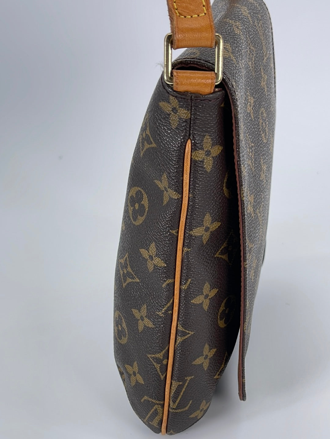 Louis Vuitton Salsa Women's Authentic Pre Owned Custom Painted Crossbody Bag Adustable Strap Brown, Gray, Pink Luxury Monogram Canvas