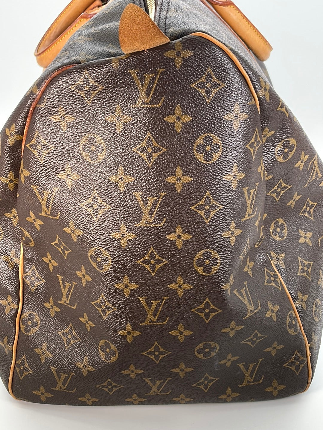 Keepall bag 60 Louis Vuitton Brown Leather Cloth ref.295048 - Joli Closet