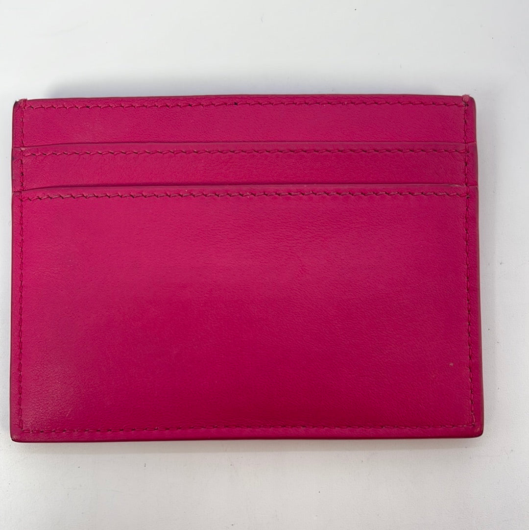 PRELOVED Saint Laurent Classic Monogram Pink Leather Card Holder GUE414577.115 011723