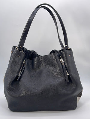Preloved Burberry Maidstone Black Leather Large Tote CNDONHOUDON 030523