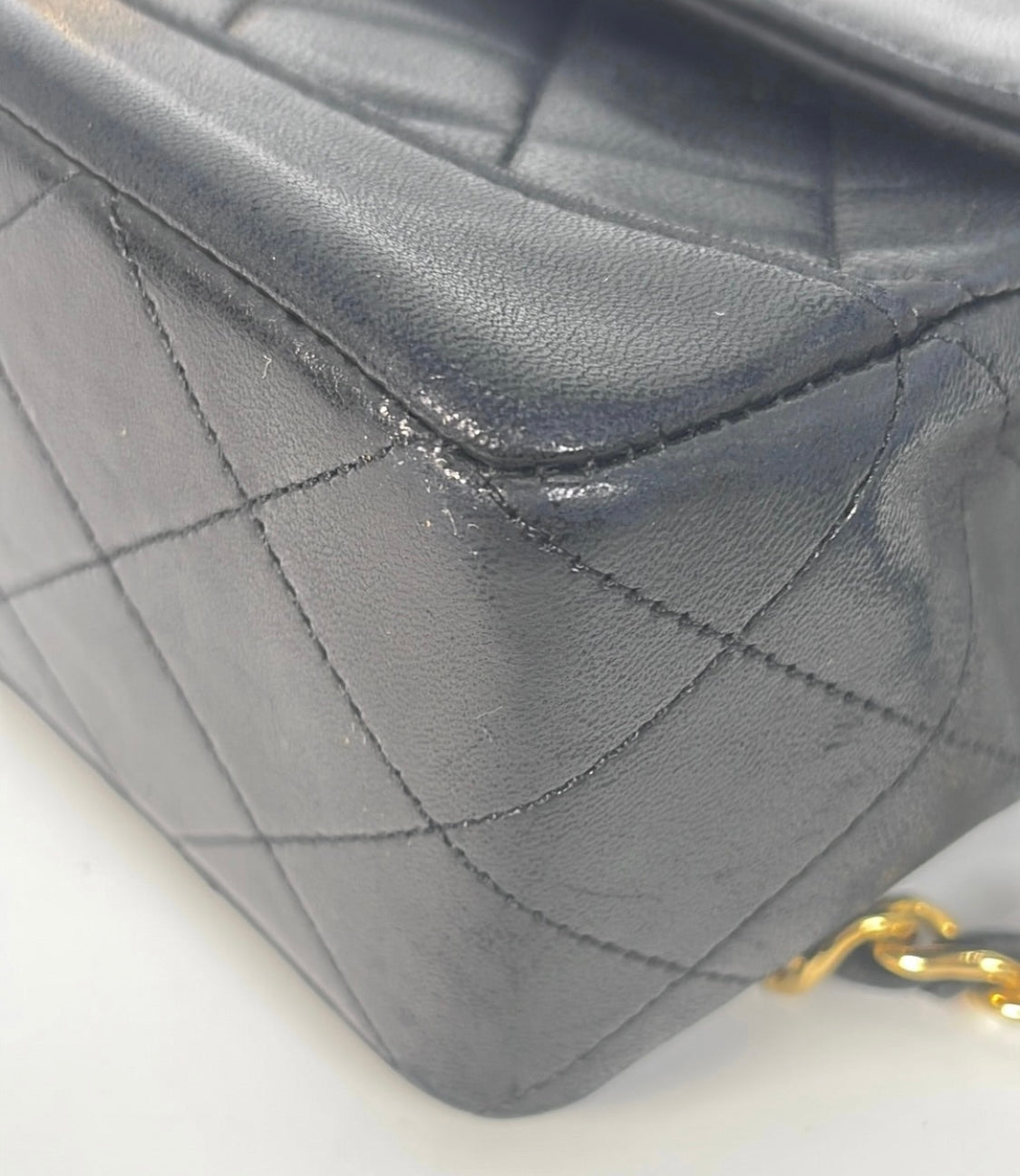 Vintage Chanel Matelasse Chain Shoulder Bag Leather Black Shouder Bag 1475885 021323