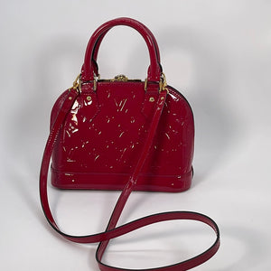 PRELOVED Louis Vuitton Red Vernis Alma BB Crossbody Bag AA4174 022223