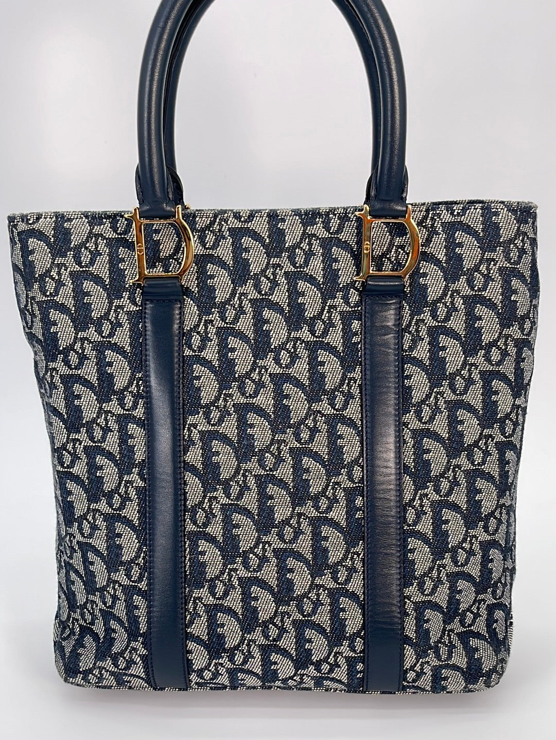 Vintage Navy Blue Dior Monogram Trotter Bag