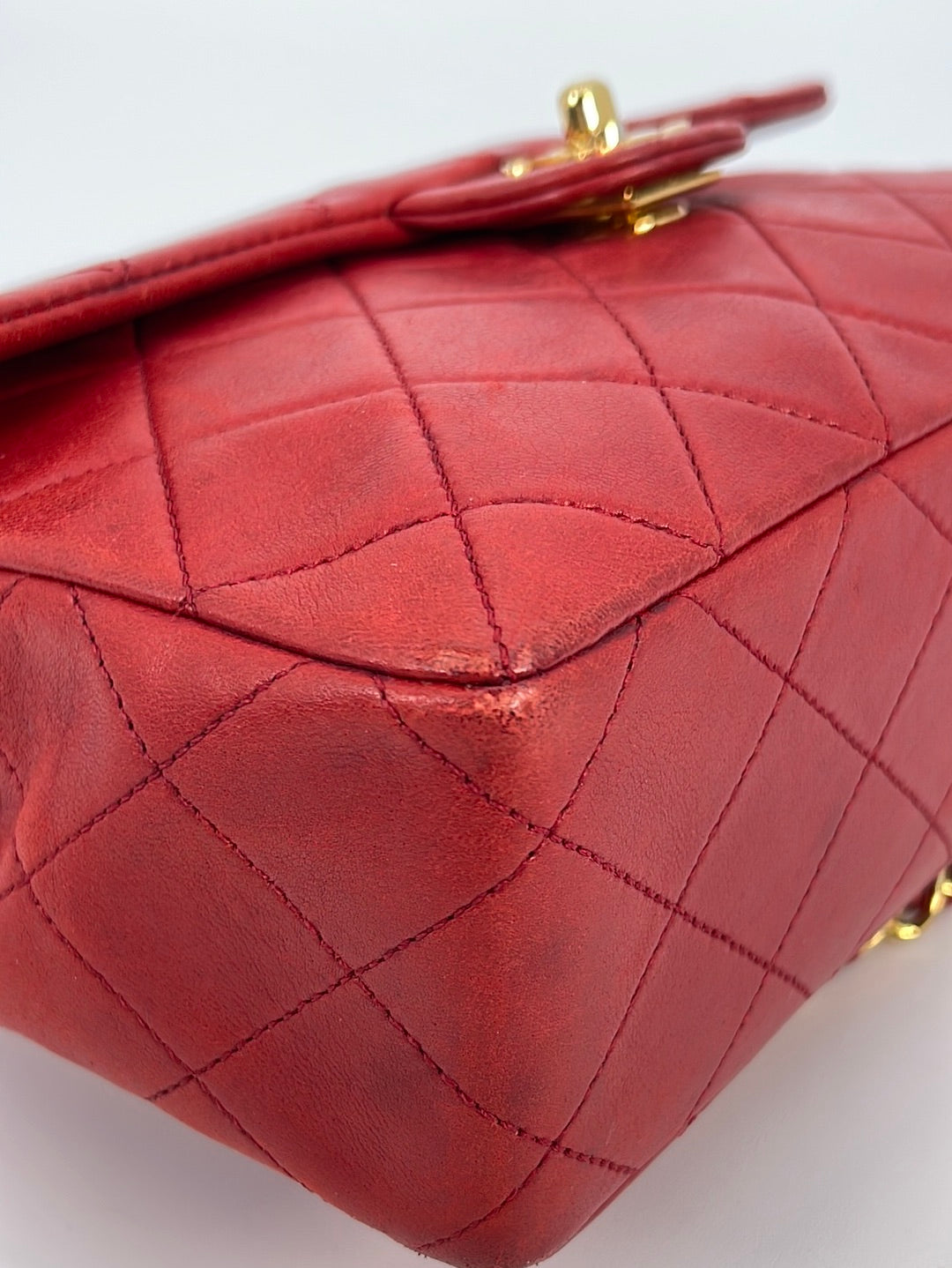 Vintage Rare CHANEL Red Lambskin Small Single Flap Square Bag 1279188 040123 *** LIVE SALE *** - $1380 OFF